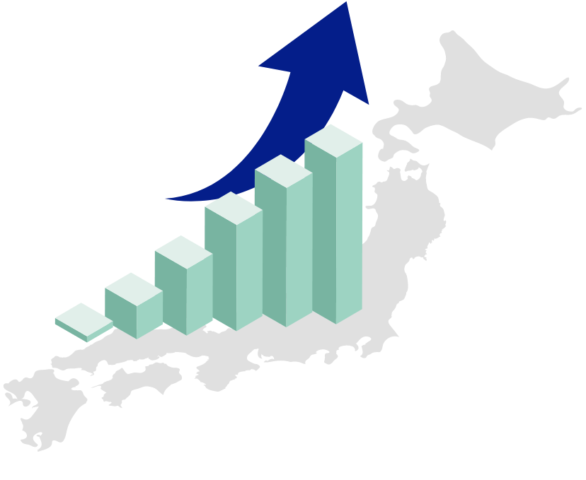 グラフが右肩上がりの図